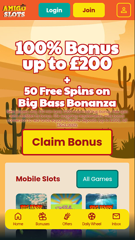 Amigo Slots Casino Homepage Mobile
