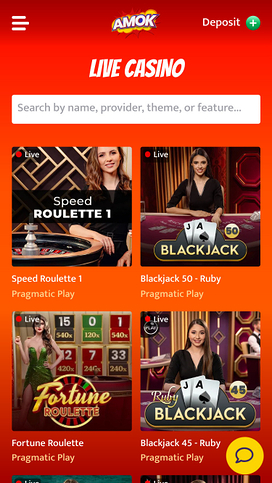 Amok Casino Live Dealer Mobile