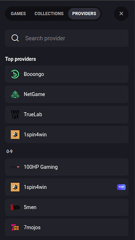Amonbet Casino Game Developers Mobile