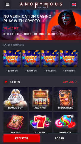 anonymouscasino Mobile Homepage
