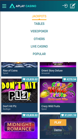 Aplay Casino Mobile Jackpot