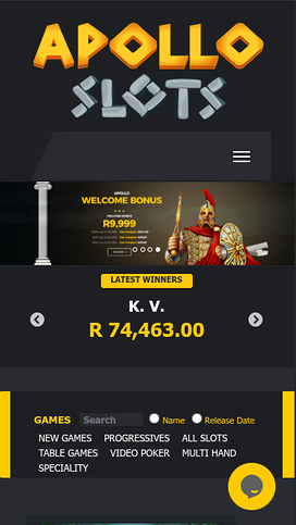 Apollo Slots Mobile Homepage