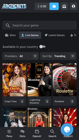  Arcticbets Casino Live Dealers Mobile