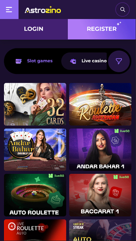 Astrozino Casino Mobile Live Dealer
