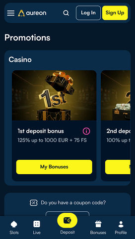 Promociones de escritorio del casino Aureonplay