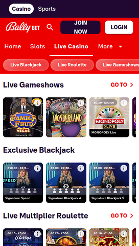 Bally Casino Mobile Live Dealer