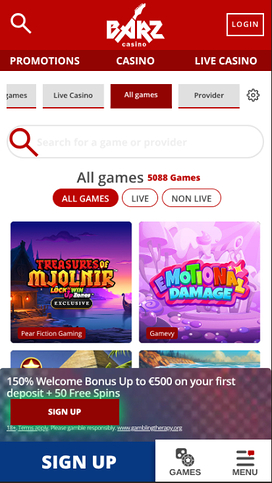 Barz Casino Mobile Games