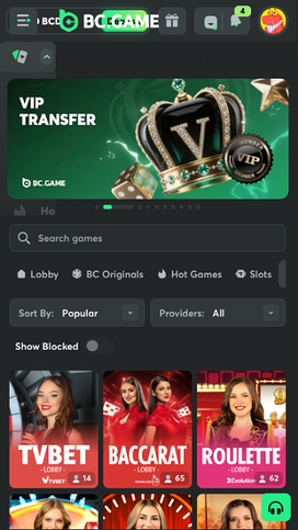 BC.Game Casino Mobile Live Dealer