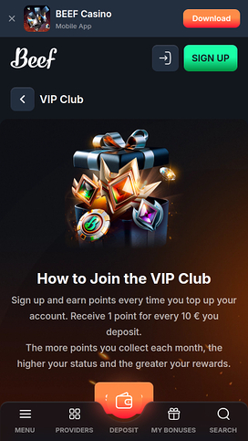 Beef Casino VIP Mobile