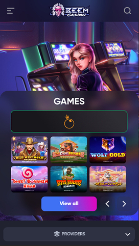 Beem Casino Mobile Homepage