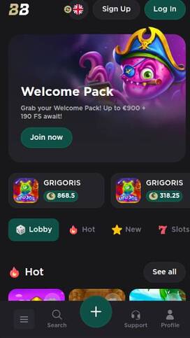 BelaBet Casino Homepage