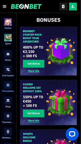Beonbet Casino Mobile Promotions