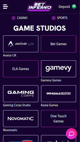 Bet Inferno Casino Game Developers Mobile