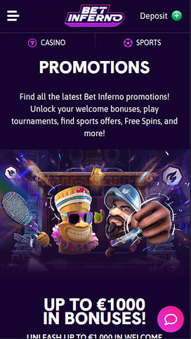 Bet Inferno Casino Mobile Promotions