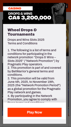 Bet Warrior Mobile Promotions