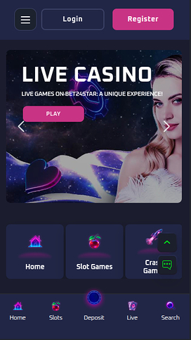 Bet24Star Casino Mobile Homepage