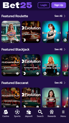 Bet25 Casino Live Dealer
