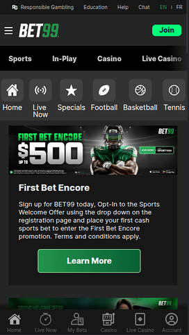 Bet99 Casino Mobile Promotions