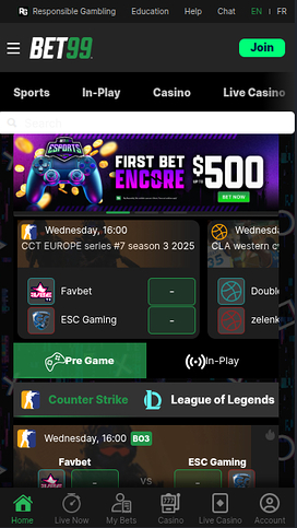 Bet99 Casino Mobile Sports