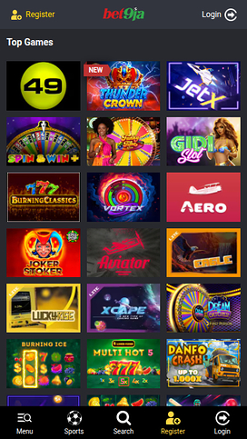 Bet9ja Casino Mobile Games