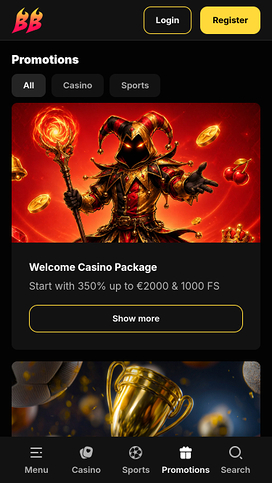 Promociones móviles del casino BetBluff