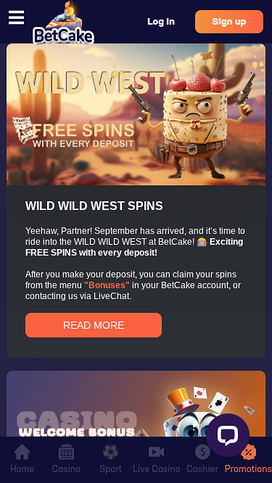 BetCake Casino Mobile Promotions