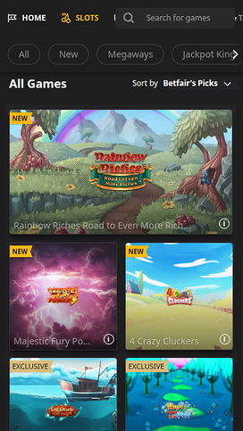 Betfair Casino Mobile Games