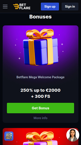 Promociones móviles de Betflare Casino