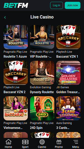 Live Dealer of Betfm Casino for Mobile