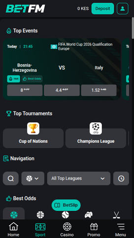 Sports of Betfm Casino for Mobile