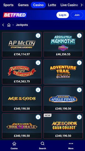 Betfred Casino Mobile Jackpot
