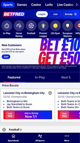 Betfred Casino Mobile Sports