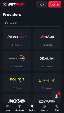 BetFury Casino Mobile Game Developers