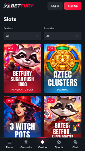 BetFury Casino Mobile Games