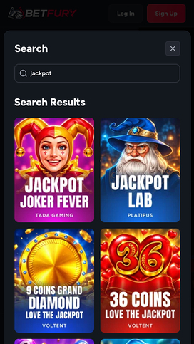 BetFury Casino Mobile Jackpot