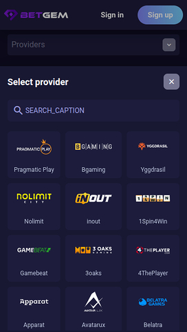 BetGem Casino Mobile Game Developers