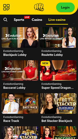 BetHard Casino Mobile Live Dealer