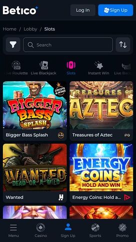 Betico Casino Mobile Games