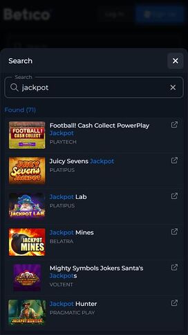 Betico Casino Mobile Jackpot