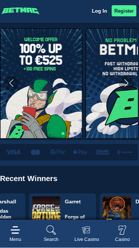 Betmac Casino Homepage Mobile 