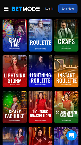 BetMode Casino Mobile Live Dealer