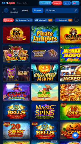 BetOspin Casino Mobile Jackpot
