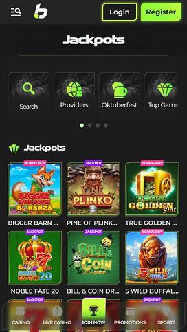 Jackpot móvil del casino Betovo