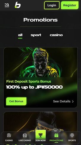 Promociones móviles del casino Betovo