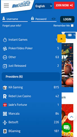 BetPhoenix Casino Mobile Game Developers