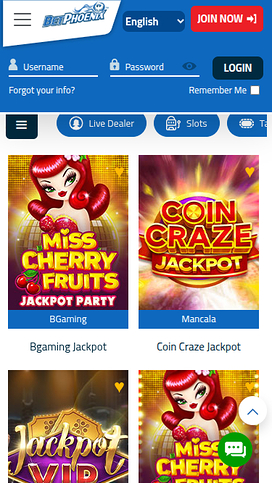 BetPhoenix Casino Mobile Jackpot
