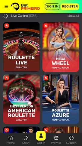 BetPRIMEIRO Casino Mobile Live Dealer