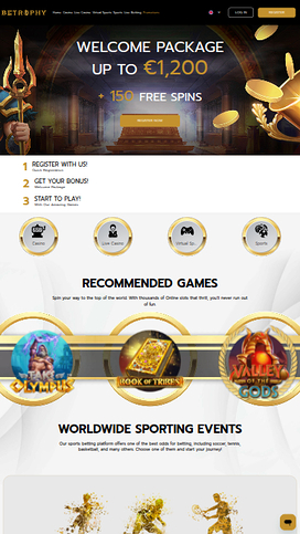 Betrophy Casino Mobile Homepage