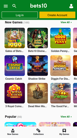 Bets10 Mobile Games