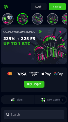 Bets.io Casino Mobile Homepage